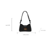 Fashion adjustable shoulder bag made of PU leather for daily use in black.