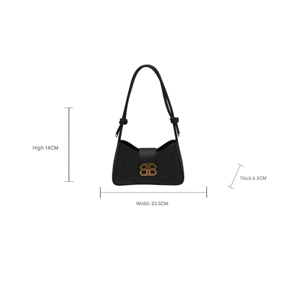 Fashion adjustable shoulder bag made of PU leather for daily use in black.