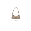 Adjustable PU leather shoulder bag with knot strap for daily use in white
