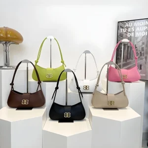 Adjustable PU leather shoulder bag with knot strap for daily use in multi color