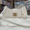 Adjustable PU leather shoulder bag with knot strap for daily use in white