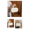 PU leather box bag with latch lock and fold design for casual outings in white outfit