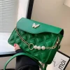 Green PU mini shoulder bag with butterfly decor and quilted embossed design for casual outings