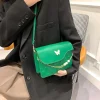 Green PU mini shoulder bag with butterfly decor and quilted embossed design for casual outings