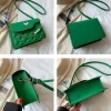 Green PU mini shoulder bag with butterfly decor and quilted embossed design for casual outings