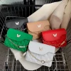 Multicolor PU mini shoulder bag with butterfly decor and quilted embossed design for casual outings