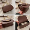 "PU leather commuter crossbody bag with metal lock for daily use in coffee"