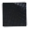 Crocodile bifold slim leather wallet with handmade finish for daily use in black