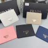 Designer leather card holder card wallet made of leather with saffiano texture for daily use in multicolor