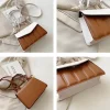 Women's fashion handbag made of PU leather with knotted handle, ideal for daily use in white and brown color overview