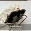 "Geometric pattern tote bag made of PU leather with waterproof build for daily use in pink"
