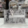"Large capacity canvas tote bag with fashion print for everyday use in silver"