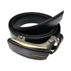 Leather belt for men made of leather with an automatic buckle for formal and daily wear in black