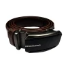 Leather belt for men made of leather with an automatic buckle for formal and daily wear in coffee