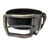 Leather belt for men made of leather with pin buckle for formal and daily wear in black