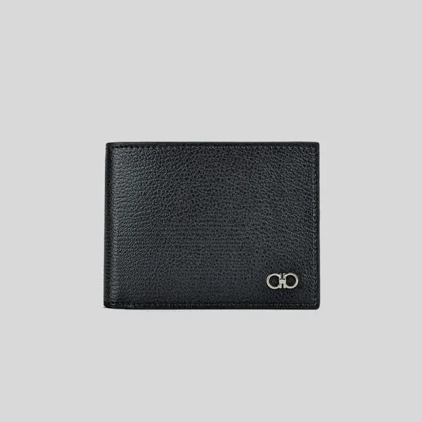 Leather wallet for men card holder made of PU leather with slim design for daily use in black front