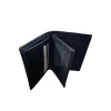Leather wallet for men card holder made of PU leather with slim design for daily use in black full view