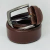 Men’s casual belt made of original leather with pin buckle for formal and casual wear in coffee color