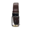 Men’s crocodile leather belt made from premium cow leather with crocodile texture for party and semi-formal wear in dark brown