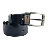 Men’s stylish belt made of artificial leather with premium buckle for formal and casual use in black