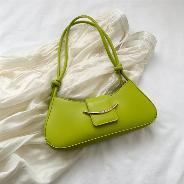 "Neon PU leather shoulder bag with zipper closure for everyday use"