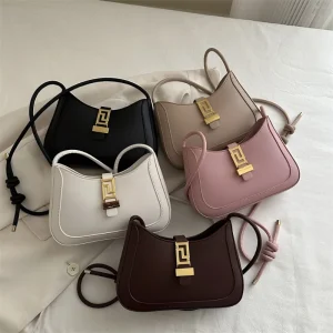 “PU leather adjustable shoulder bag in multicolor for daily use, stylish medium-size women's handbag.”
