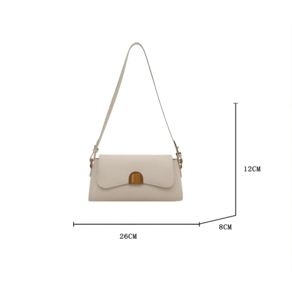 "Polyurethane shoulder bag with adjustable belt strap for wedding use in off-white"