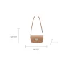 PU leather underarm shoulder bag with hasp closure for daily use in beige