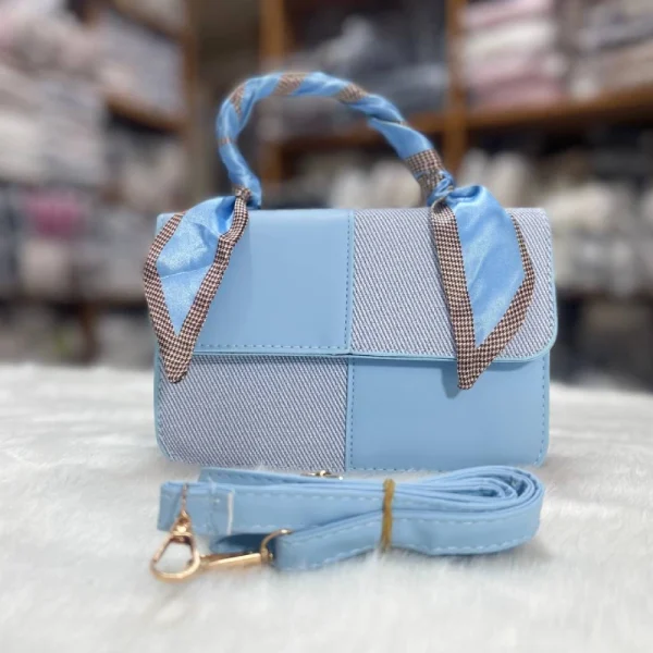 Women’s crossbody bag in PU leather with a compact stylish design for everyday use in blue