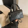 “Women’s PU crossbody shoulder bag with a compact design for everyday use in black”