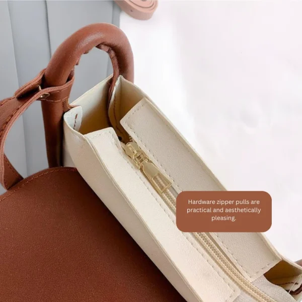 Women’s PU leather crossbody and shoulder bag with compact versatile design for everyday use in white front
