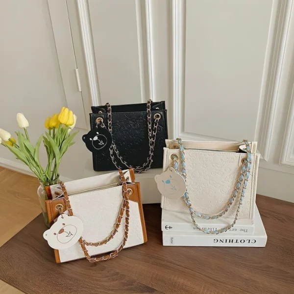 Women's shoulder bag made of PU leather with a spacious functional design for everyday use in multi-color