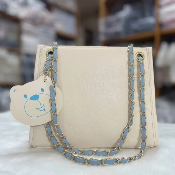 Women's shoulder bag made of PU leather with a spacious functional design for everyday use in white