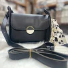 Women’s PU leather shoulder and crossbody bag with versatile carrying options for everyday use in black