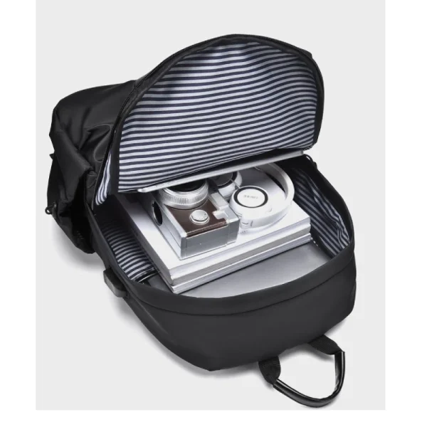 “Waterproof multi-functional laptop backpack made of durable Oxford fabric for travel and office use in black capacity.”